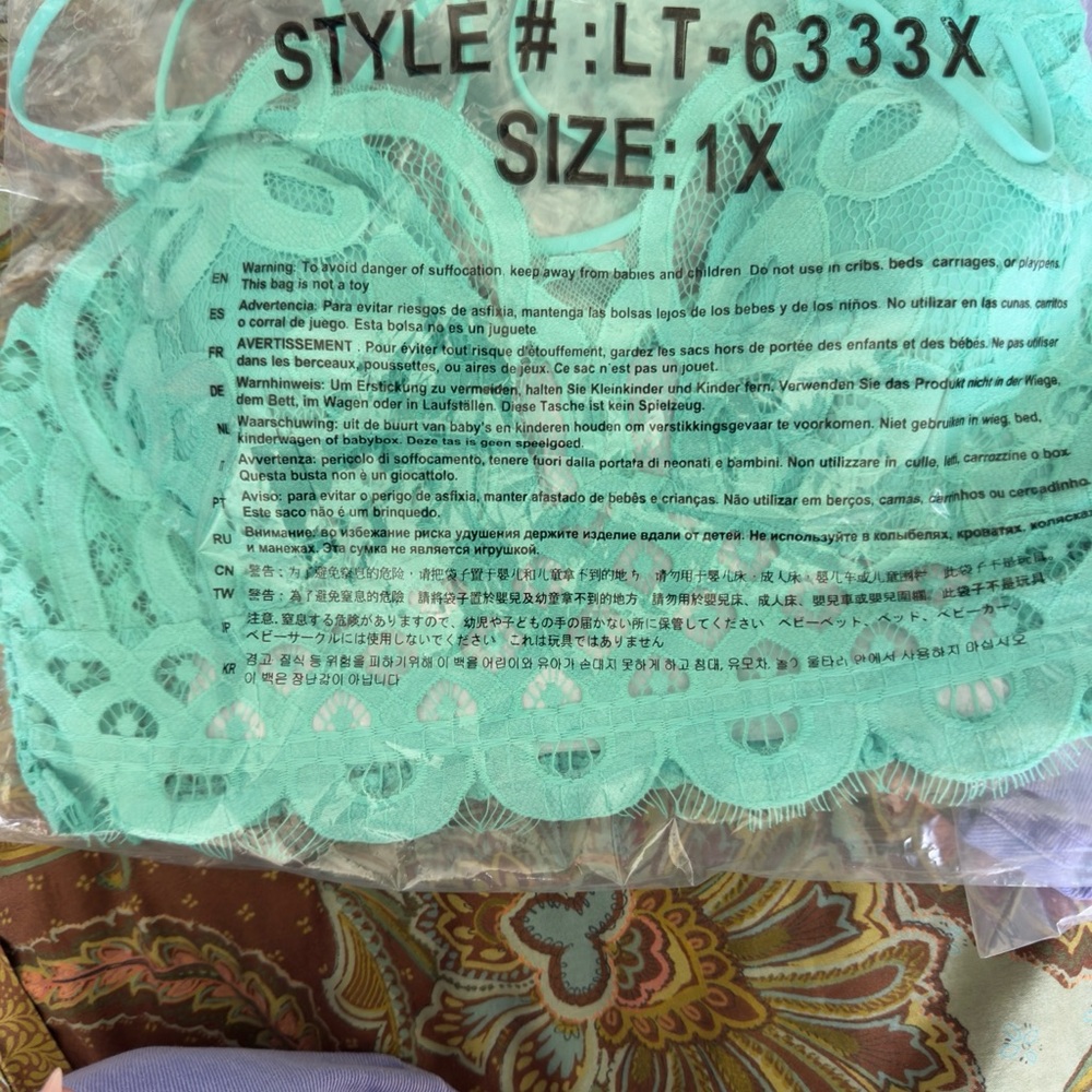 Zenana Lace Brami Mint Green NWT Sizes 1X NWT - Picture 5 of 5